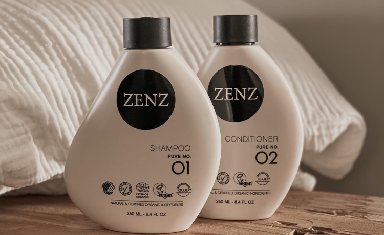 Shampoo og conditioner fra signatur-serien Zenz Pure 