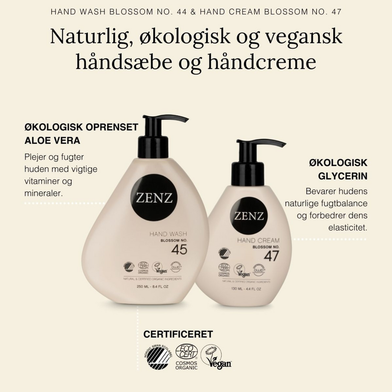 Håndsæbe og håndcreme med en duft af sommerblomster. | ZENZ Organic