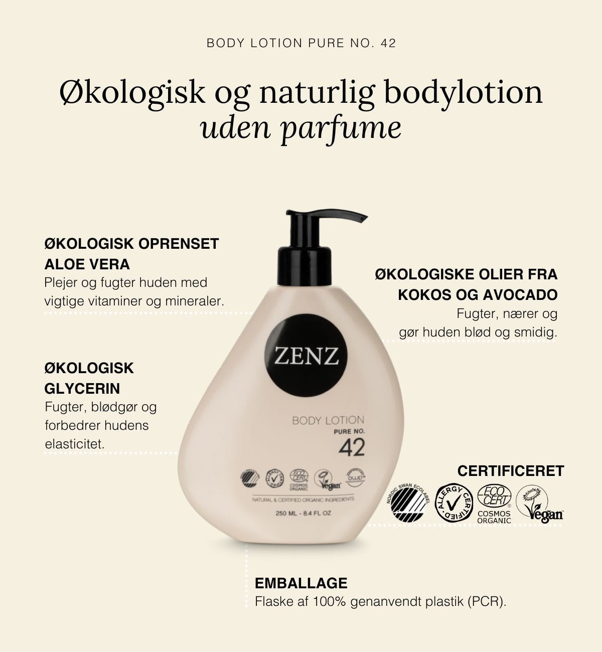 Body Lotion Pure no. 42 (250 ml) - ZENZ Organic Products (DK)