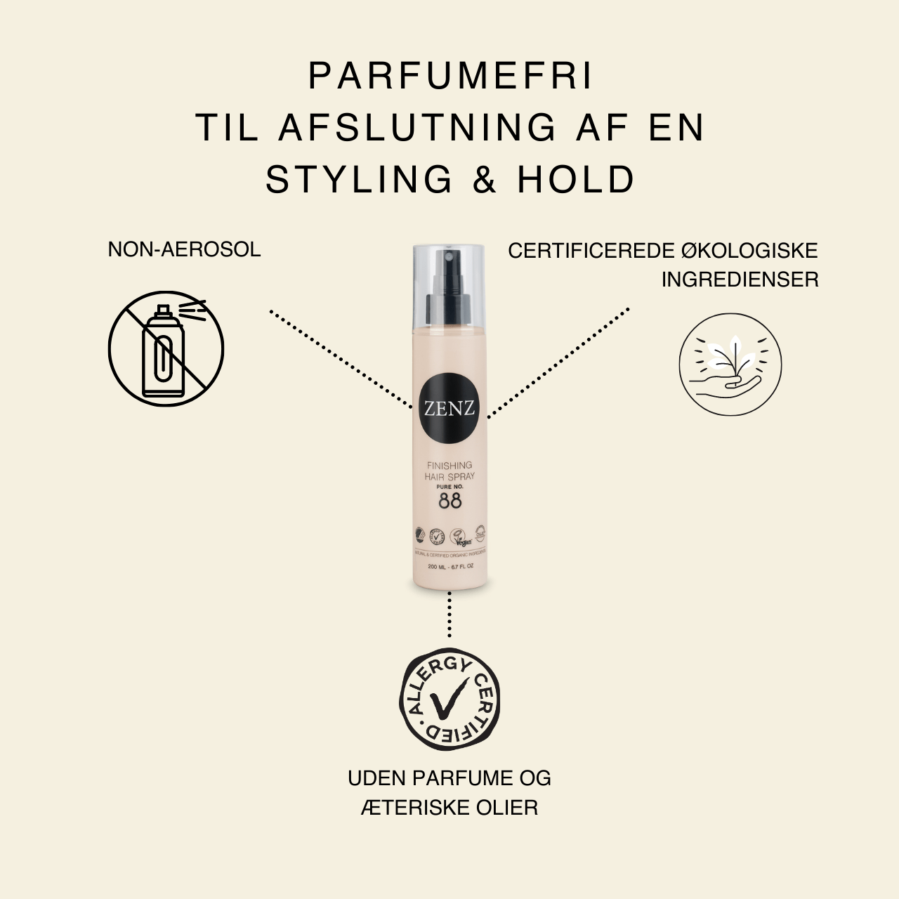Finishing Hair Spray Pure no. 88 - ZENZ Organic Products (DK)