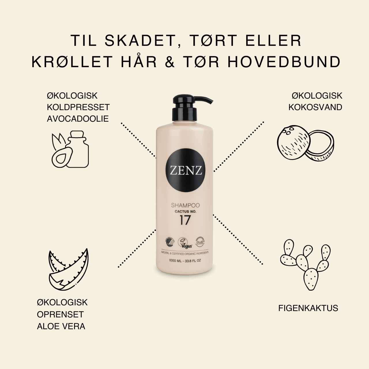 Shampoo Cactus no. 17 (1000 ml) - ZENZ Organic Products (DK)
